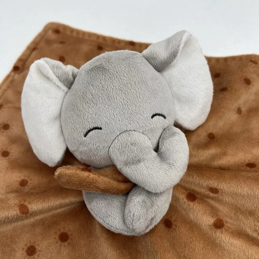 Gerber Modern Moments Lovey Baby Grey Elephant Brown 12”‎ Sun Security Blanket